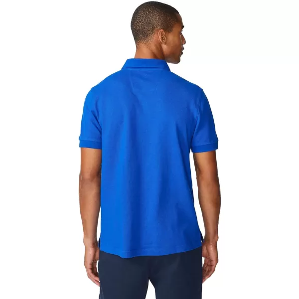 Nautica Mens Classic Short Sleeve Solid Performance Deck Polo ShirtBright Cobalt Basic Polo