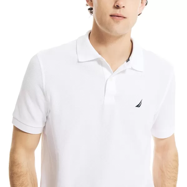 Nautica Mens Classic Short Sleeve Solid Performance Deck Polo ShirtBright White