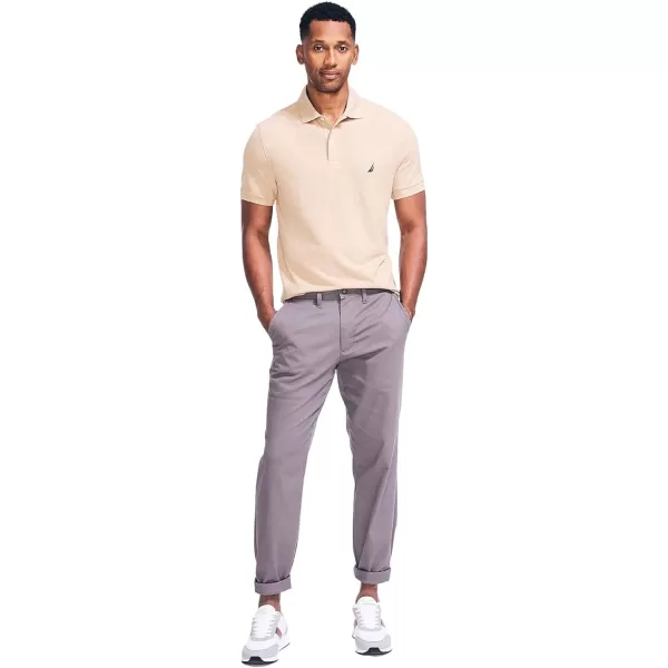 Nautica Mens Classic Short Sleeve Solid Performance Deck Polo ShirtCamel Heather Basic Polo