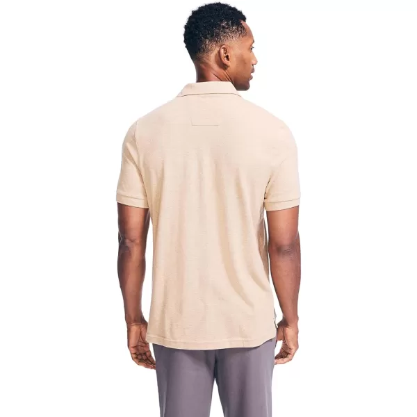 Nautica Mens Classic Short Sleeve Solid Performance Deck Polo ShirtCamel Heather Basic Polo