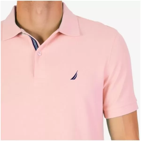 Nautica Mens Classic Short Sleeve Solid Performance Deck Polo ShirtCoral Sands