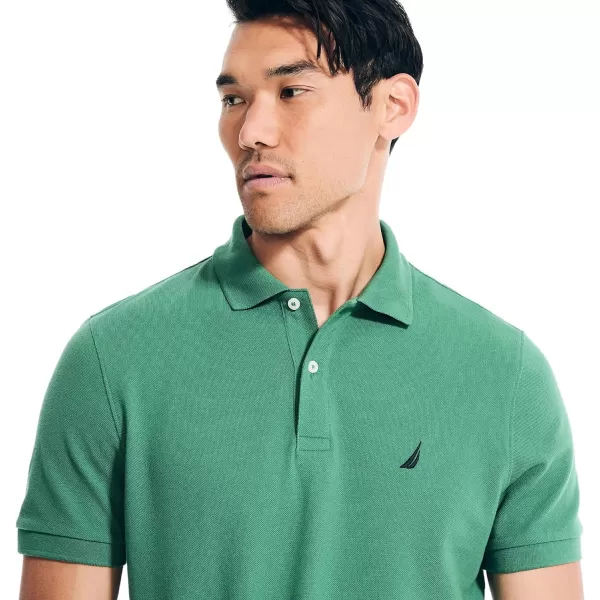 Nautica Mens Classic Short Sleeve Solid Performance Deck Polo ShirtCostal Pine Basic Polo