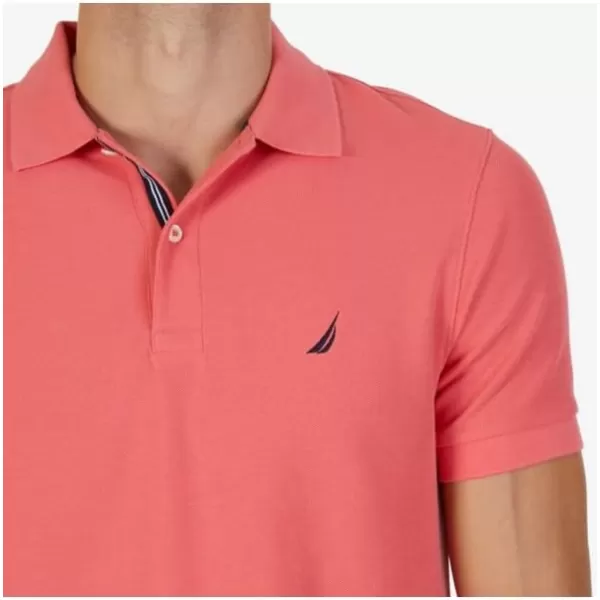 Nautica Mens Classic Short Sleeve Solid Performance Deck Polo ShirtDreamy Coral