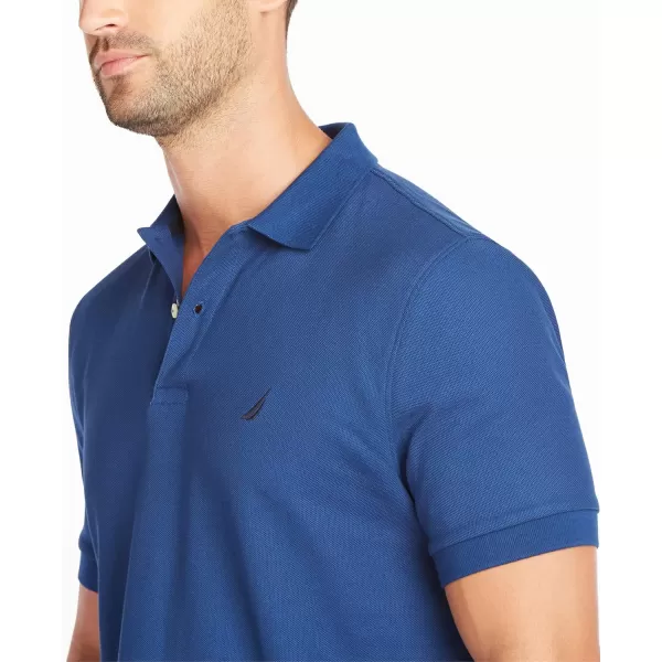 Nautica Mens Classic Short Sleeve Solid Performance Deck Polo ShirtEstate Blue