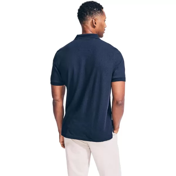 Nautica Mens Classic Short Sleeve Solid Performance Deck Polo ShirtFrench Navy Basic Polo