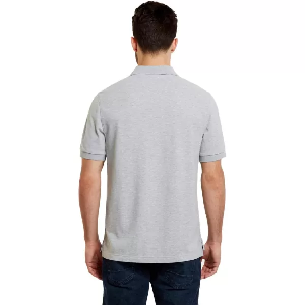 Nautica Mens Classic Short Sleeve Solid Performance Deck Polo ShirtGrey Basic Polo