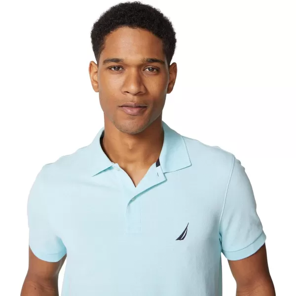 Nautica Mens Classic Short Sleeve Solid Performance Deck Polo ShirtHarbor Mist Basic Polo