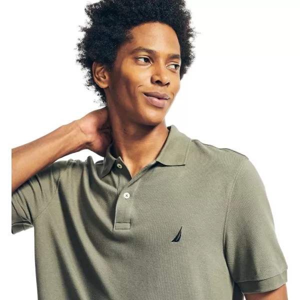 Nautica Mens Classic Short Sleeve Solid Performance Deck Polo ShirtHilsid Olive Basic Polo