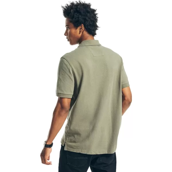 Nautica Mens Classic Short Sleeve Solid Performance Deck Polo ShirtHilsid Olive Basic Polo