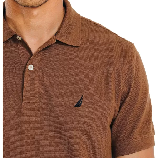 Nautica Mens Classic Short Sleeve Solid Performance Deck Polo ShirtIsland Coconut Basic Polo