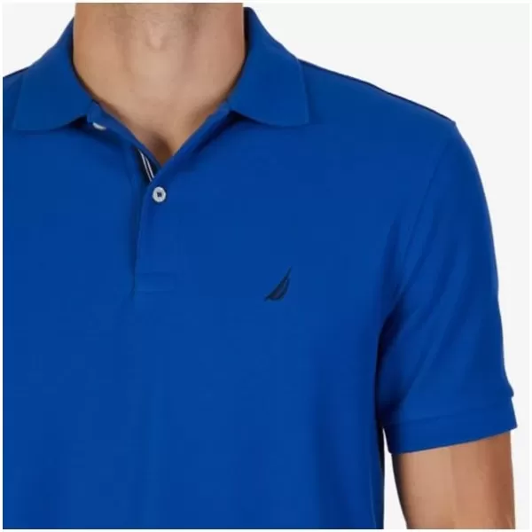 Nautica Mens Classic Short Sleeve Solid Performance Deck Polo ShirtMonaco Blue