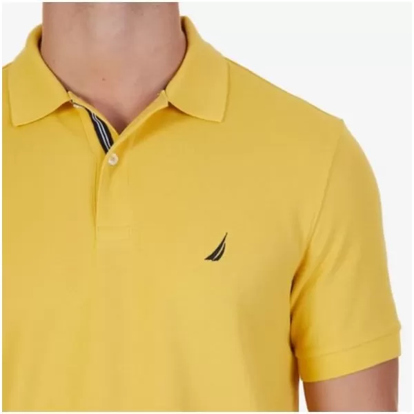 Nautica Mens Classic Short Sleeve Solid Performance Deck Polo ShirtMustard Field