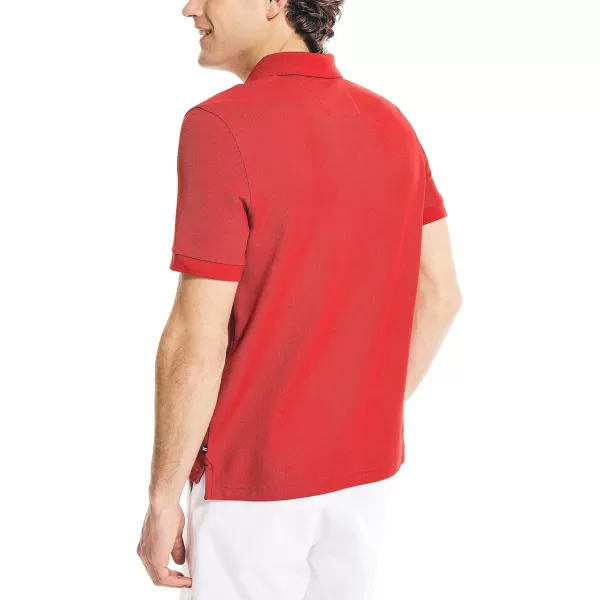 Nautica Mens Classic Short Sleeve Solid Performance Deck Polo ShirtNautica Red