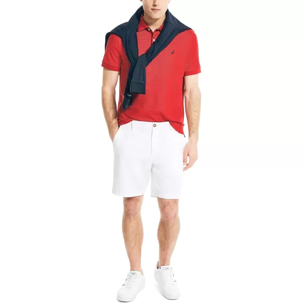 Nautica Mens Classic Short Sleeve Solid Performance Deck Polo ShirtNautica Red