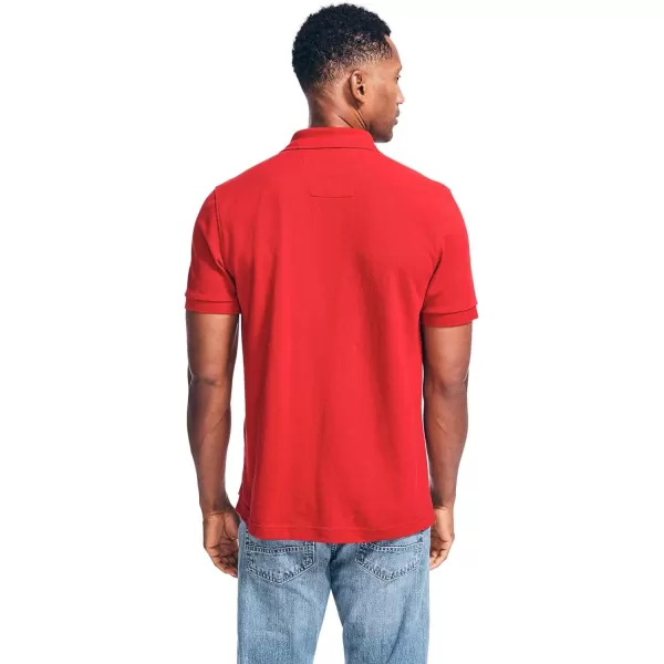 Nautica Mens Classic Short Sleeve Solid Performance Deck Polo ShirtNautica Red Basic Polo