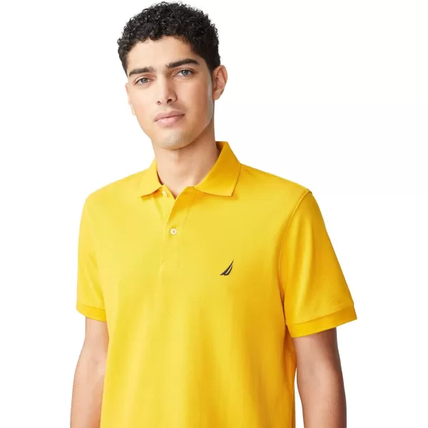 Nautica Mens Classic Short Sleeve Solid Performance Deck Polo ShirtOld Gold