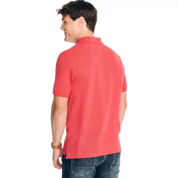 Nautica Mens Classic Short Sleeve Solid Performance Deck Polo ShirtRose Coral Basic Polo