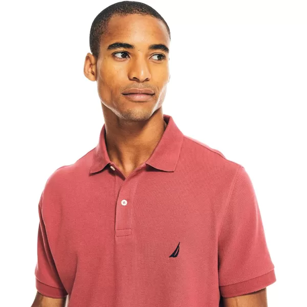 Nautica Mens Classic Short Sleeve Solid Performance Deck Polo ShirtRusted Hull Basic Polo