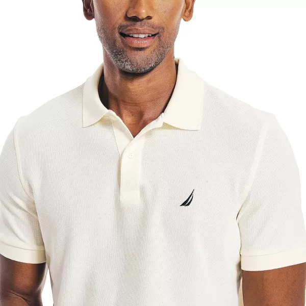 Nautica Mens Classic Short Sleeve Solid Performance Deck Polo ShirtSail Cream