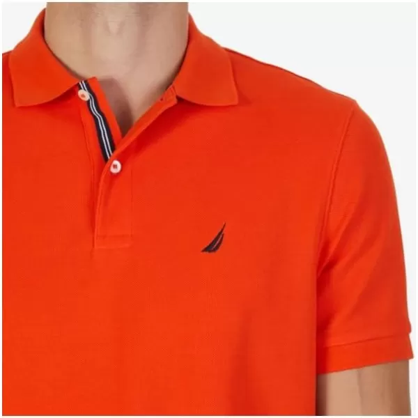 Nautica Mens Classic Short Sleeve Solid Performance Deck Polo ShirtSpicy Orange