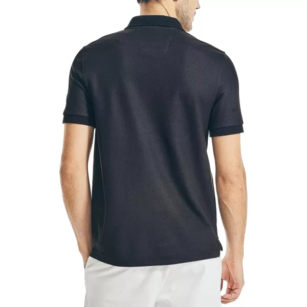 Nautica Mens Classic Short Sleeve Solid Performance Deck Polo ShirtTrue Black