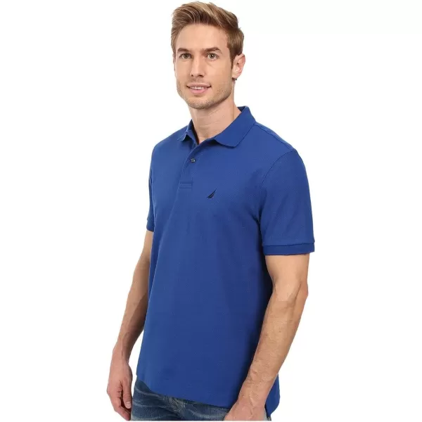 Nautica Mens Classic Short Sleeve Solid Performance Deck Polo ShirtTrue Blue