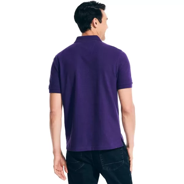 Nautica Mens Classic Short Sleeve Solid Performance Deck Polo ShirtViolet Wave Basic Polo