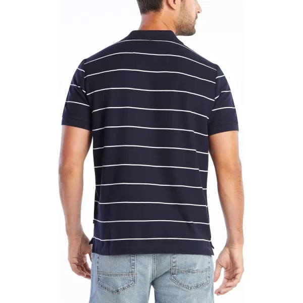 Nautica Mens Classic Short Sleeve Striped Polo TShirtNavy