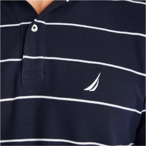 Nautica Mens Classic Short Sleeve Striped Polo TShirtNavy