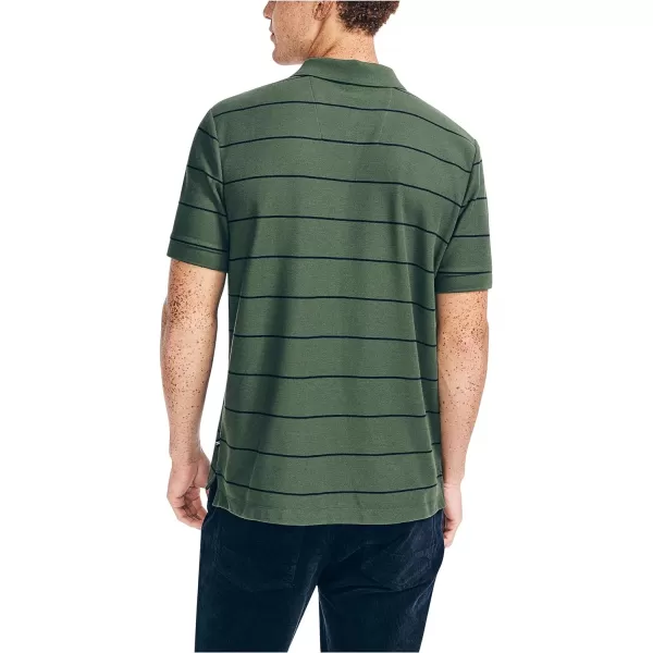 Nautica Mens Classic Short Sleeve Striped Polo TShirtPine Forest