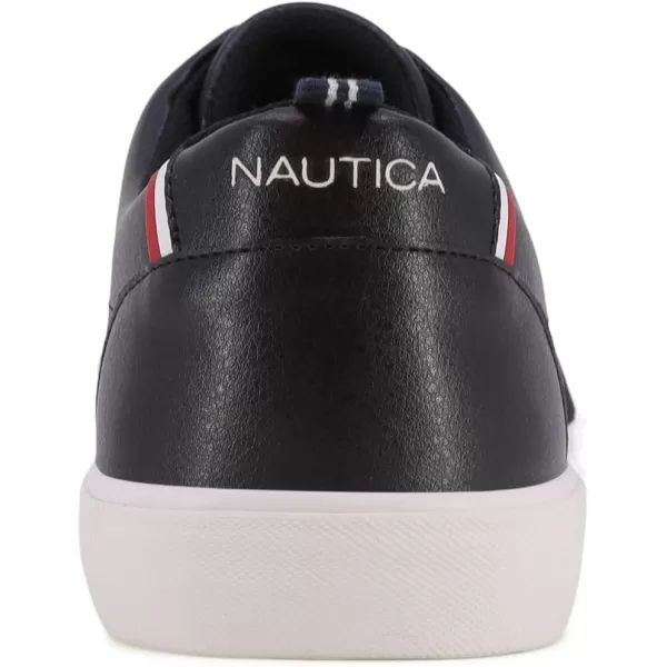 Nautica Mens Classic SlipOn Casual ShoeLow Top Loafer Fashion SneakerBlackgraves Elastic