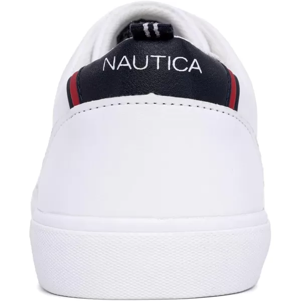 Nautica Mens Classic SlipOn Casual ShoeLow Top Loafer Fashion SneakerWhitegraves Elastic