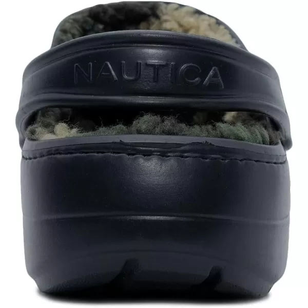 Nautica Mens Clogs  Athletic Sports Sandal  SlipOn with Adjustable Back Strap  Water ShoesFuzzy Slippers River EdgeBlack Camo Cozy