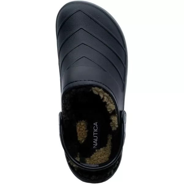 Nautica Mens Clogs  Athletic Sports Sandal  SlipOn with Adjustable Back Strap  Water ShoesFuzzy Slippers River EdgeBlack Camo Cozy