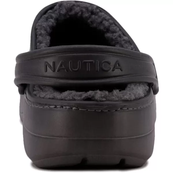 Nautica Mens Clogs  Athletic Sports Sandal  SlipOn with Adjustable Back Strap  Water ShoesFuzzy Slippers River EdgeBlack River Coast Cozy