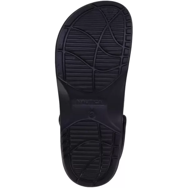 Nautica Mens Clogs  Athletic Sports Sandal  SlipOn with Adjustable Back Strap  Water ShoesFuzzy Slippers River EdgeBlack River Edge