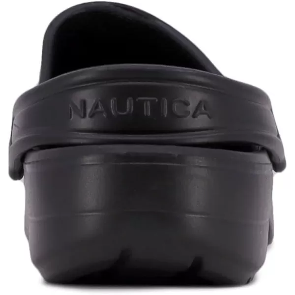 Nautica Mens Clogs  Athletic Sports Sandal  SlipOn with Adjustable Back Strap  Water ShoesFuzzy Slippers River EdgeBlack River Edge
