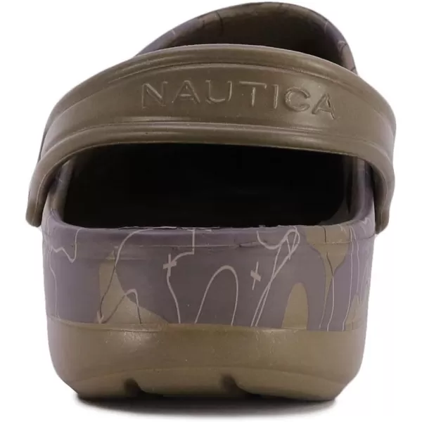 Nautica Mens Clogs  Athletic Sports Sandal  SlipOn with Adjustable Back Strap  Water ShoesFuzzy Slippers River EdgeCamo River Edge