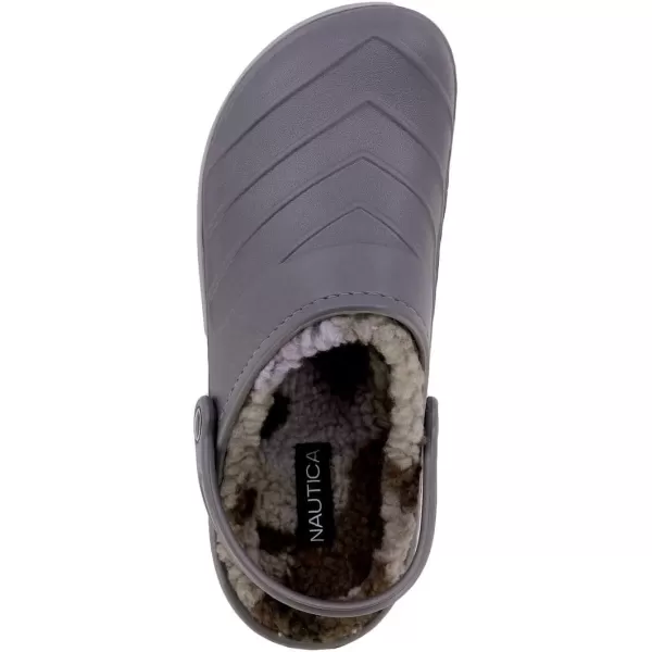 Nautica Mens Clogs  Athletic Sports Sandal  SlipOn with Adjustable Back Strap  Water ShoesFuzzy Slippers River EdgeGrey Camo River Coast Cozy