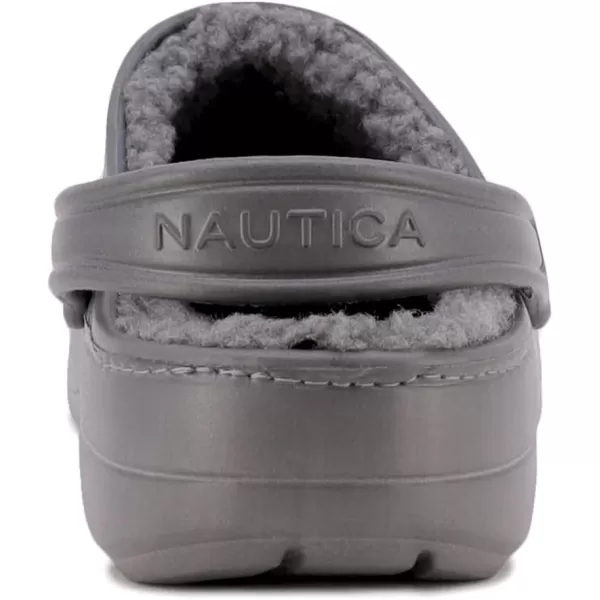 Nautica Mens Clogs  Athletic Sports Sandal  SlipOn with Adjustable Back Strap  Water ShoesFuzzy Slippers River EdgeGrey River Coast Cozy