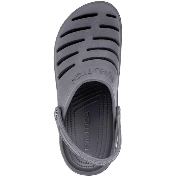 Nautica Mens Clogs  Athletic Sports Sandal  SlipOn with Adjustable Back Strap  Water ShoesFuzzy Slippers River EdgeGrey River Edge
