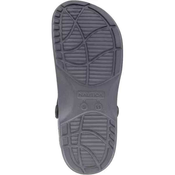 Nautica Mens Clogs  Athletic Sports Sandal  SlipOn with Adjustable Back Strap  Water ShoesFuzzy Slippers River EdgeGrey River Edge