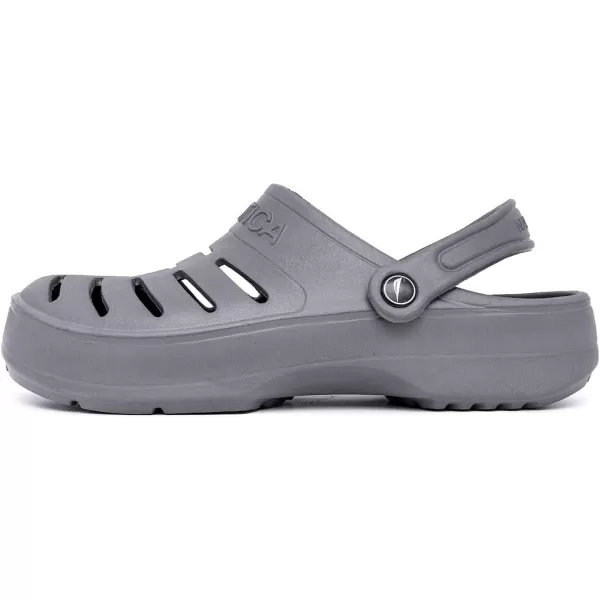 Nautica Mens Clogs  Athletic Sports Sandal  SlipOn with Adjustable Back Strap  Water ShoesFuzzy Slippers River EdgeGrey River Edge