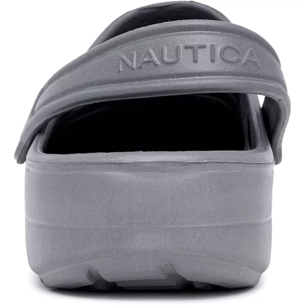 Nautica Mens Clogs  Athletic Sports Sandal  SlipOn with Adjustable Back Strap  Water ShoesFuzzy Slippers River EdgeGrey River Edge