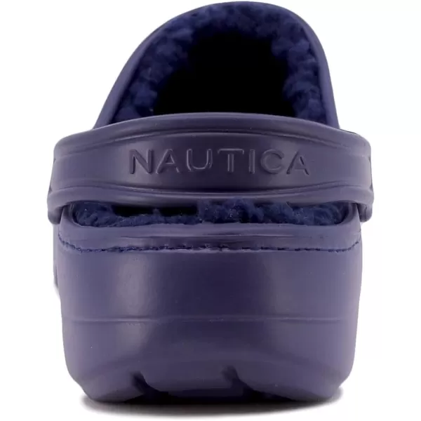 Nautica Mens Clogs  Athletic Sports Sandal  SlipOn with Adjustable Back Strap  Water ShoesFuzzy Slippers River EdgeNavy River Coast Cozy