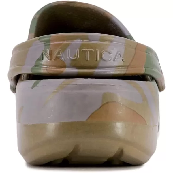 Nautica Mens Clogs  Athletic Sports Sandal  SlipOn with Adjustable Back Strap  Water ShoesFuzzy Slippers River EdgeOlive Camo River Edge