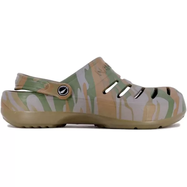 Nautica Mens Clogs  Athletic Sports Sandal  SlipOn with Adjustable Back Strap  Water ShoesFuzzy Slippers River EdgeOlive Camo River Edge