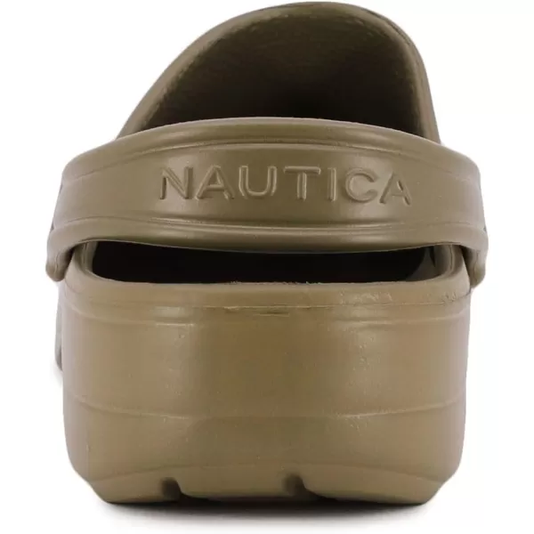 Nautica Mens Clogs  Athletic Sports Sandal  SlipOn with Adjustable Back Strap  Water ShoesFuzzy Slippers River EdgeOlive River Edge