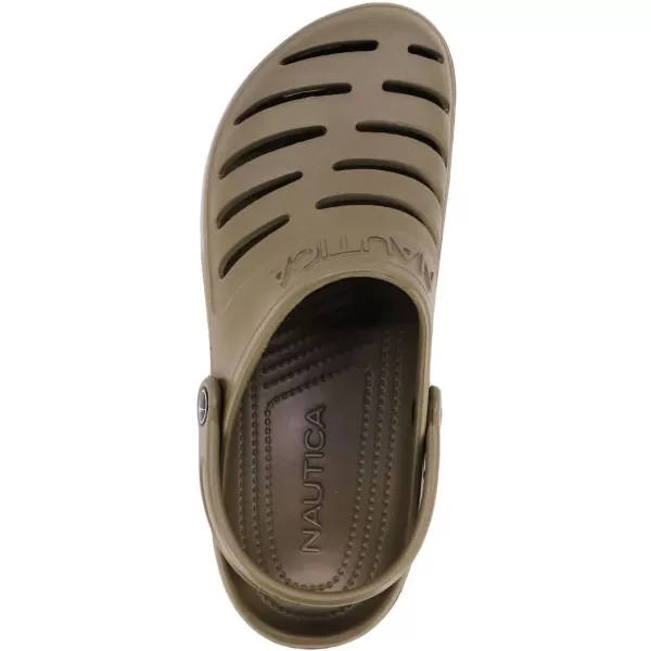 Nautica Mens Clogs  Athletic Sports Sandal  SlipOn with Adjustable Back Strap  Water ShoesFuzzy Slippers River EdgeOlive River Edge