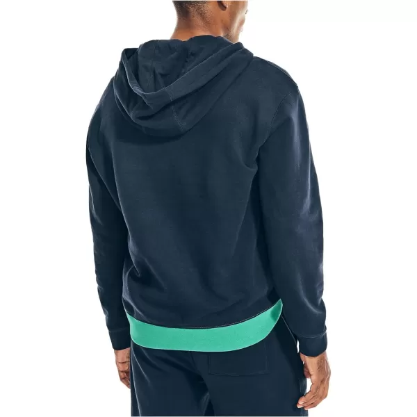 Nautica Mens Colorblock QuarterZip HoodieNavy